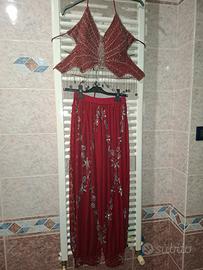 completo danza bordeaux e argento 