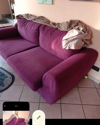 Divano 3 Posti Viola/Bordeaux 