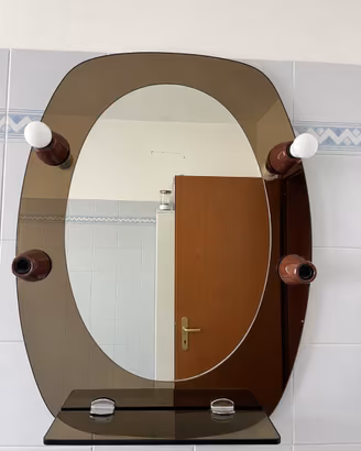 Specchio vintage da bagno con luci laterali – anni