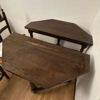 tavolo divisibile in due consol  legno color noce 