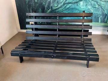 divano letto tipo "futon" in legno massello wengé