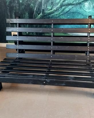 divano letto tipo "futon" in legno massello wengé