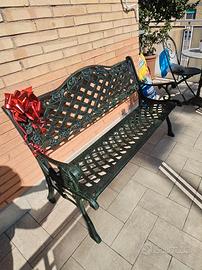 Panchina in Ghisa Schienale Rose NUOVE 