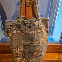 Borsa fatta a mano jeans