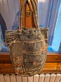 Borsa fatta a mano jeans