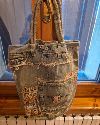 Borsa fatta a mano jeans