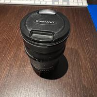 Samyang 35mm T1.5 attacco nikon con adattatore EF