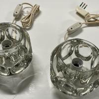 Lampada da tavolo in vetro tedesco vintage di Peil