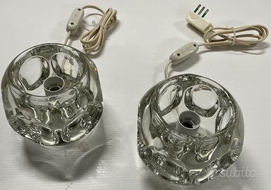 Lampada da tavolo in vetro tedesco vintage di Peil