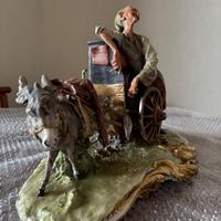 Capodimonte Morizza Carretto con asino Organo