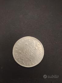 NUOVA ZELANDA GIORGIO VI CROWN 1949 ARGENTO