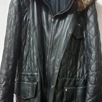 Giubbotto-parka in pelle, uomo, taglia XL