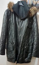 Giubbotto-parka in pelle, uomo, taglia XL