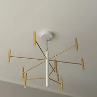 Lampadario design oro e bianco stile Sputnik