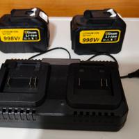 batterie n. 2 Gisam 18V-21V +carica batterie nuovi
