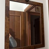 Specchio vintage con cornice in radica