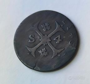 1737 Moneta 4 soldi Repubblica di Genova 