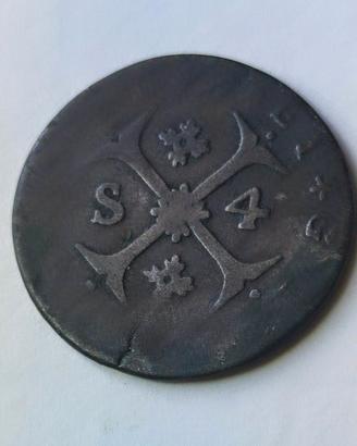 1737 Moneta 4 soldi Repubblica di Genova 
