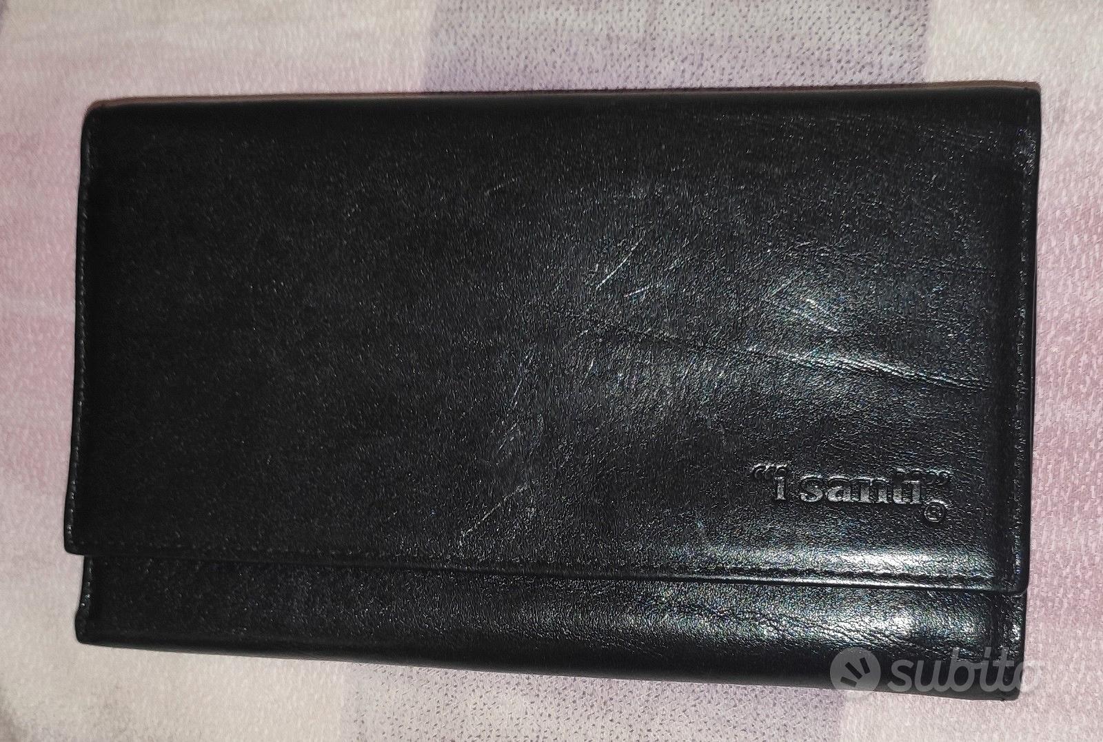 Portafoglio nero in vera pelle 