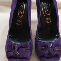 Scarpe viola vera pelle 