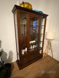 Vetrina cristalliera legno massello arte povera