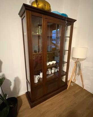 Vetrina cristalliera legno massello arte povera