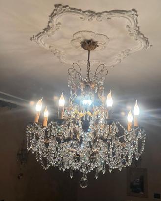 lampadario + applique in  cristallo