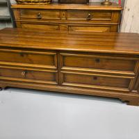 Cassapanca in noce con 4 cassettoni