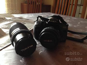 Fotocamera e obbiettivo minolta