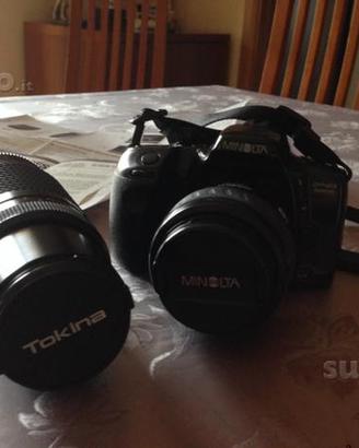 Fotocamera e obbiettivo minolta