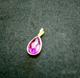 Ciondolo Vintage Oro 750 Tormalina Rubellite 2,5gr