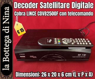 Decoder Satellitare Digitale Cobra LINCE CDVB2500F