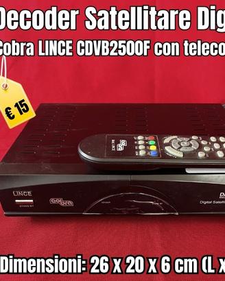 Decoder Satellitare Digitale Cobra LINCE CDVB2500F