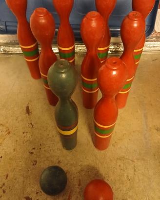 Set Birilli Vintage Retrò in Legno Anni 50
