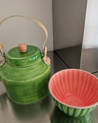 teiera con tazza - set vintage