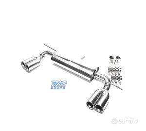 SILENZIATORE DI SCARICO DOPPIA USCITA IN INOX PER 