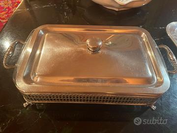 Pyrex in silver plate