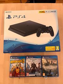 PS4 Slim + Hogwarts, Valhalla e Borderlands3