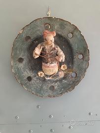 Antico Piatto da Muro in Terracotta 