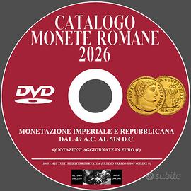 CATALOGO MONETE ROMANE 2026 SU DVD - ITALIANO