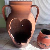 Vaso anfora terracotta fiori