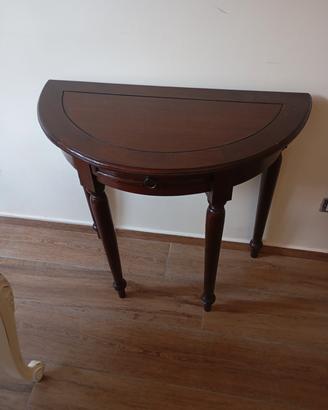consolle, tavolino in legno, con cassetto 
