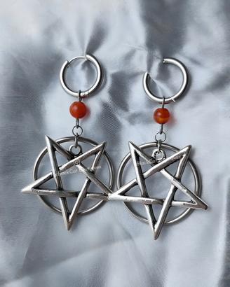 orecchini pentacolo witchy dark gothic alt