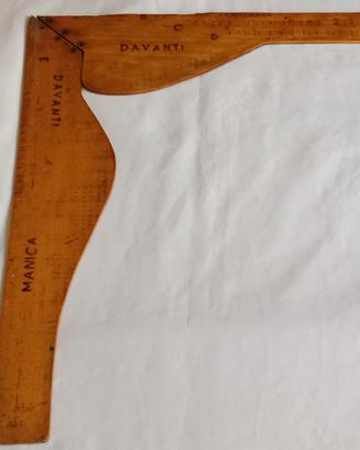 Squadra da sarto vintage legno pieghevole '50