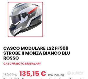 Casco modulare ls2 strobe 2 nuovo di zecca 