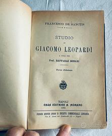 “Studio su Leopardi” De Sanctis Libro antico 1905