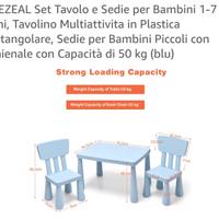 tavolo+sedie bambini