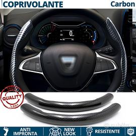 COPRIVOLANTE per DACIA Effetto FIBRA CARBONIO Nero