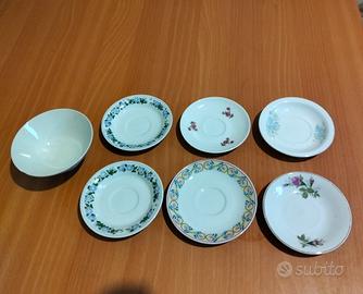piattini da caffè e una ciotola vintage