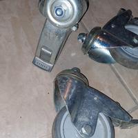 nr. 4 rotelle con ruote girevoli per carrelli.